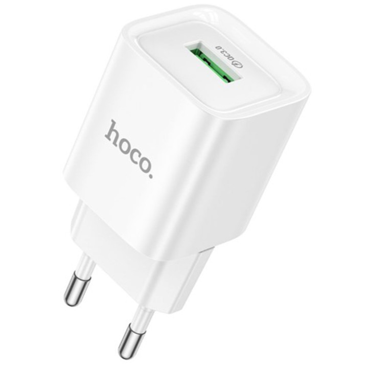 Сетевое зарядное устройство Hoco C145A 1USB QC 3.0 18W, White