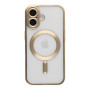 Чехол TPU Metallic Chrome Full Camera with Magsafe для iPhone 16 chrome gold