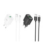 Сетевое зарядное устройство Hoco C140A 1USB QC 18W кабель USB to Type-C, Black