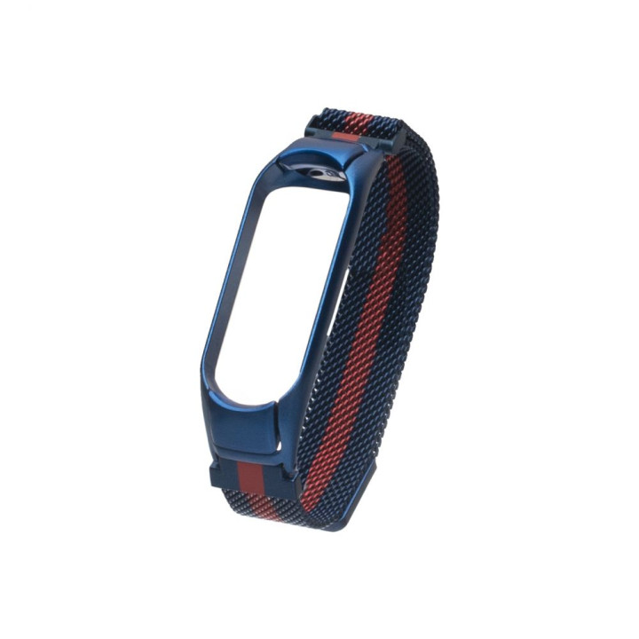 Ремешок Milanese Loop Color для Xiaomi Mi Band 3 / 4, Blue-Red