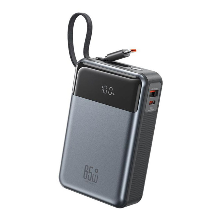 Внешний аккумулятор Power Bank XO PR267 65W с кабелем Type-C 20000mAh, Gray