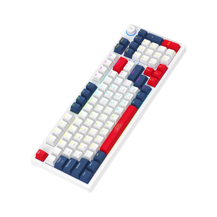 Игровая Bluetooth Клавиатура XO KB-08 Mechanical, White-blue-red