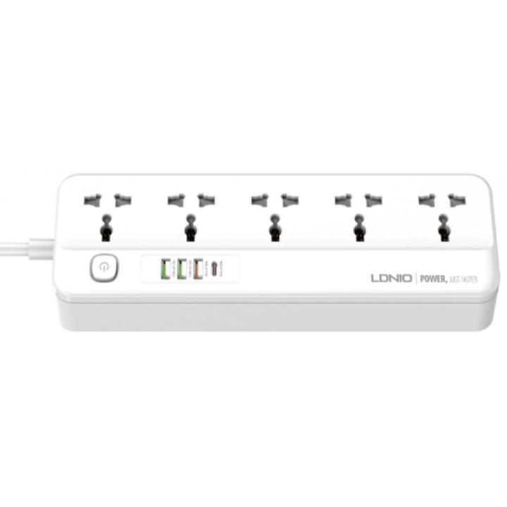 Сетевой Удлинитель LDNIO SC5415 5 universal ports /1 PD/1 QC/2 auto ID 2m, White