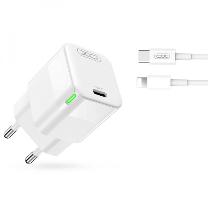 Сетевое Зарядное Устройство XO CE06 PD 30W Type-C to Lightning, White