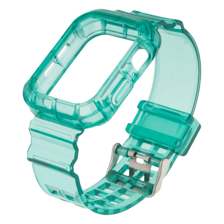 Ремешок Color Transparent для Apple Watch 44mm + Protect Case, Green