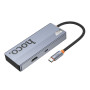 USB Hub Hoco HB50 Type-C 5-in-1 HDTV / PD / USB3.0*3, Gray