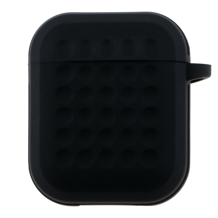 Чехол-футляр для наушников Silicone Fashion Case with Hook для Airpods 1/2, Black