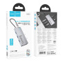 USB Hub Hoco HB50 Type-C 5-in-1 HDTV / PD / USB3.0*3, Gray