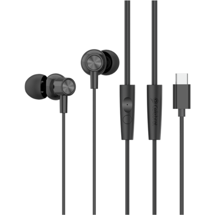 Вакуумные проводные наушники Celebrat G38 Type-C, Black