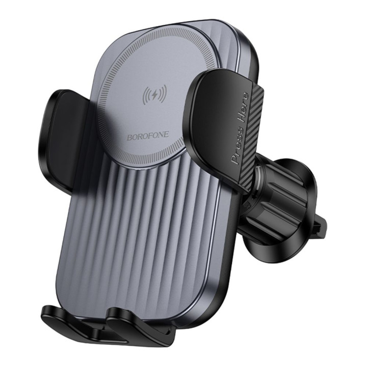Автодержатель Magnetic Borofone BH221 Wireless 15W, Gray
