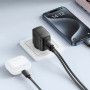 Сетевое зарядное устройство Hoco CS62A 2USB-C PD / QC 45W GAN кабель Type-C to Type-C, Black
