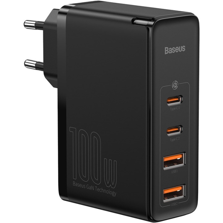 Сетевое зарядное устройство Baseus GaN2 Quick Charger 100W 2USB + 2Type-C (CCGAN2P-L01), Black