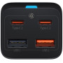 Сетевое зарядное устройство Baseus 2USB/2Type-C GaN3 Pro Fast Charger 65W с кабелем Type-C to Type-C, Black