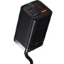 Сетевое зарядное устройство Baseus 2USB/2Type-C GaN3 Pro Fast Charger 65W с кабелем Type-C to Type-C, Black