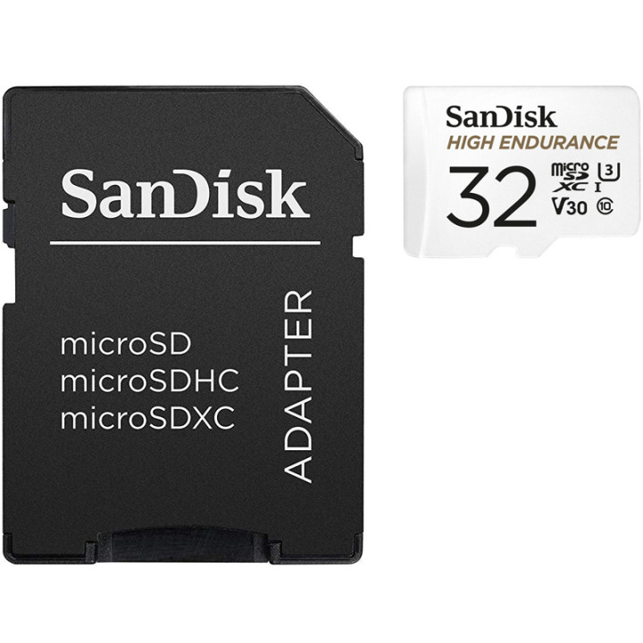 Карта памяти microSDXC SanDisk High Endurance V30 32Gb (R100Mb/s) (Class 10) (UHS-1 U3) + Adapter SD