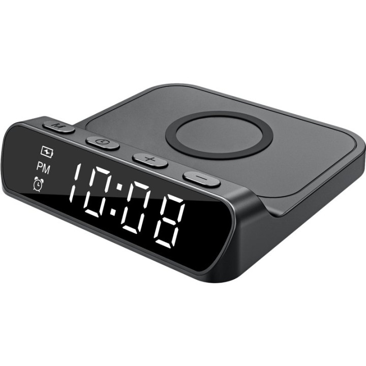 Настольные часы с беспроводной зарядкой Gelius Oasis GP-SDC03 15W, Black