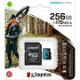 Карта памяти KIngston Canvas Go Plus microSDXC 256Gb (UHS-1 U3) (R-170Mb / s, W90Mb / s) + Adapter SD, Black