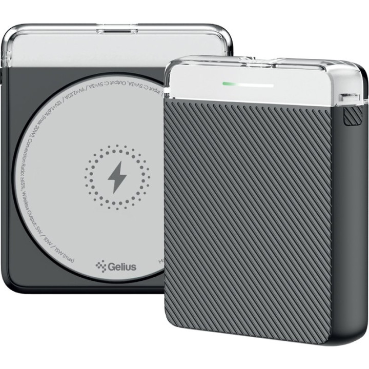 Power Bank с беспроводной зарядкой Gelius Avelon GP-PBW301 15W 5000mAh, Black