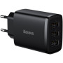 Сетевое зарядное устройство 3USB Baseus Compact Charger 17W (CCXJ020101), Black