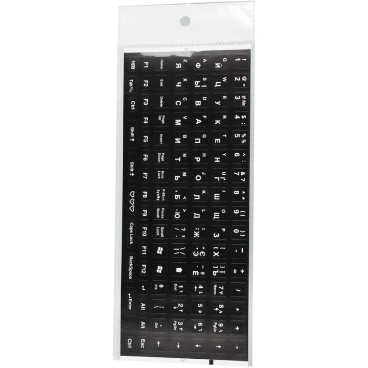 Наклейки на клавиатуру (русский-английский-украинский), Black