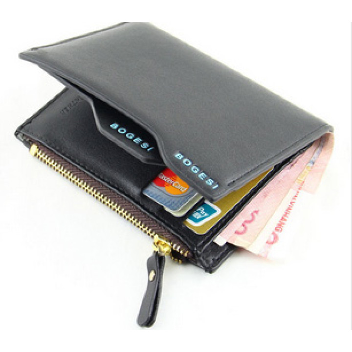 Мужской кошелек  BOGESI  с замком, черный