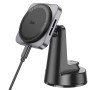 Автомобільний магнітний тримач HOCO HW16 15W 2A з функцією безпровідної зарядки, Black-grey
