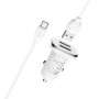 Автомобильное зарядное устройство для Borofone BZ12 2USB 2.4A кабель Type-C 2.4A, White