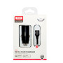Автомобильное зарядное устройство XO CC39 USB 18W QC3.0 3A cable lightning, Black