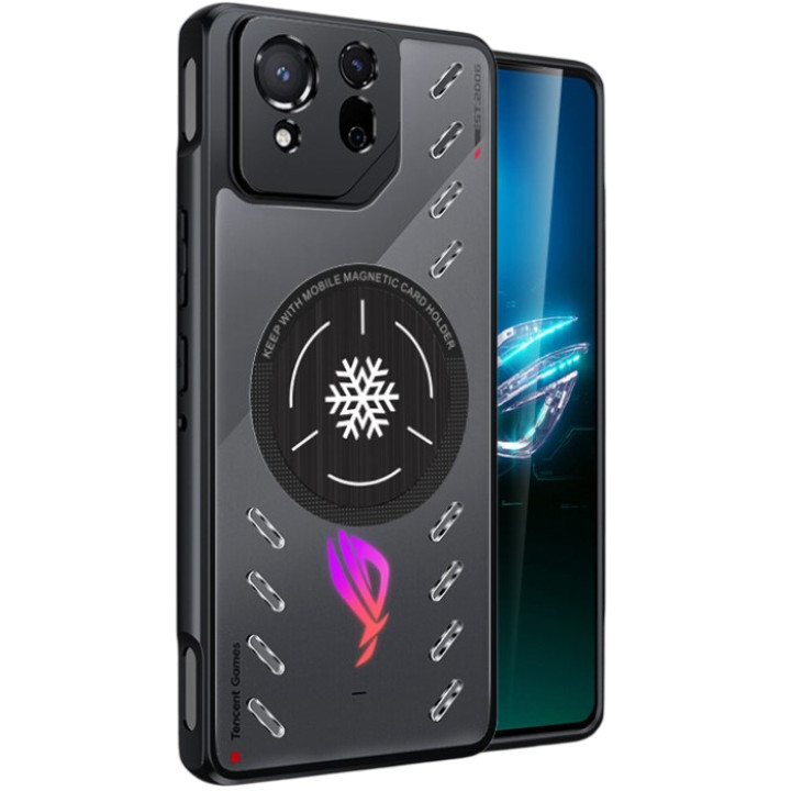 Чехол - накладка Acrylic IceCool Armor для Asus Rog Phone 9 / 9 Pro с металлической пластиной, Black