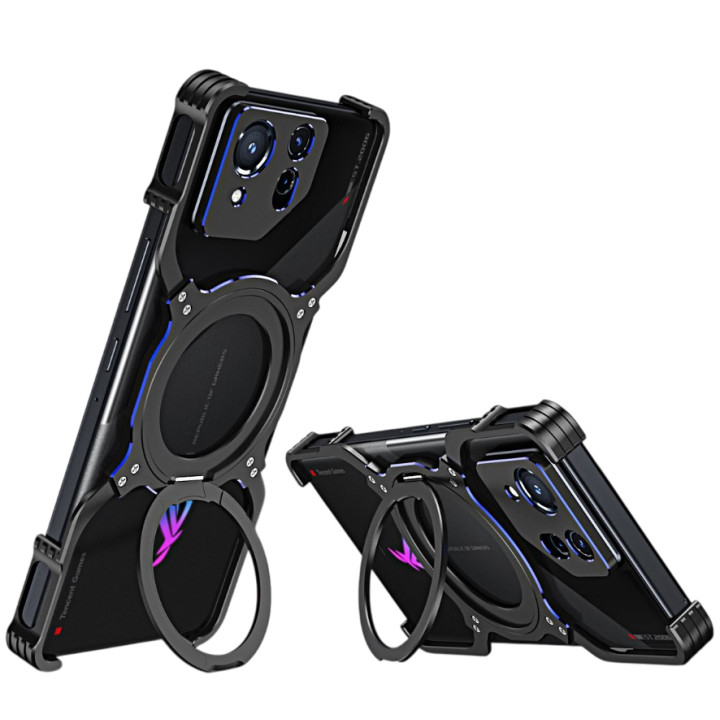 Чехол Metal Bamper with Ring для Asus ROG Phone 9 / 9 Pro с защитой на камеру