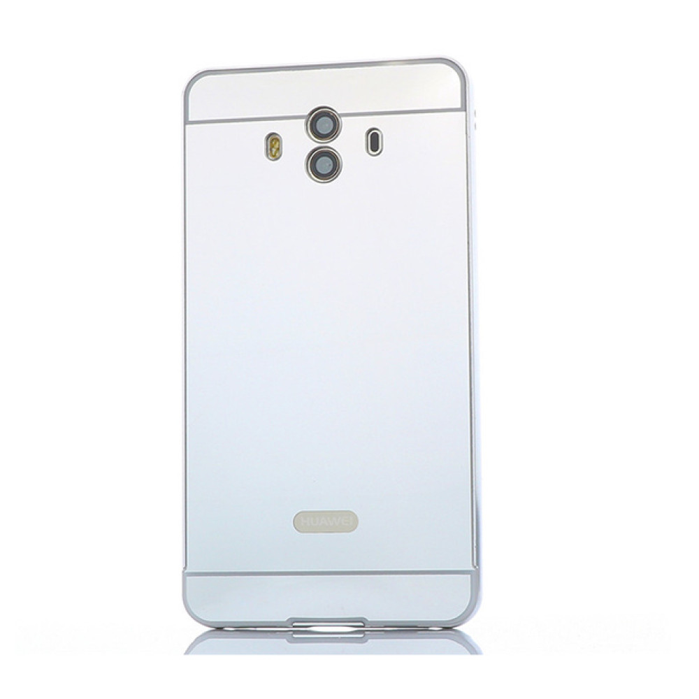 Металлический бампер Epik с акриловой вставкой с зеркальным покрытием для Huawei Mate 10 серебряный
