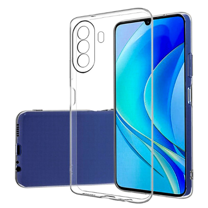 Прозрачный силиконовый чехол накладка Oucase для Huawei Nova Y70 Plus, Transparent