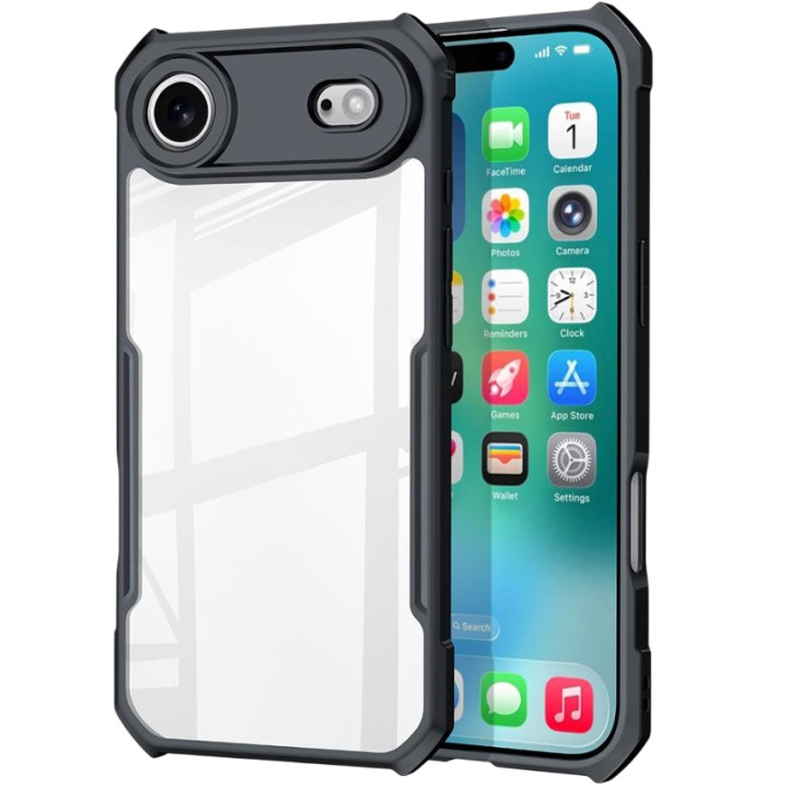 Противоударный чехол XUNDD для iPhone 17 Air с защитой на камеру, Black
