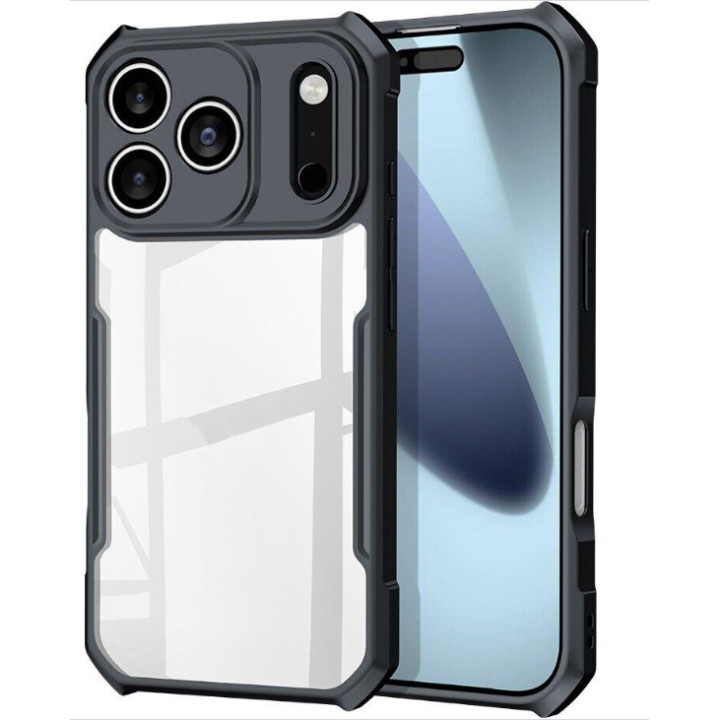 Противоударный чехол XUNDD для iPhone 17 Pro с защитой на камеру, Black