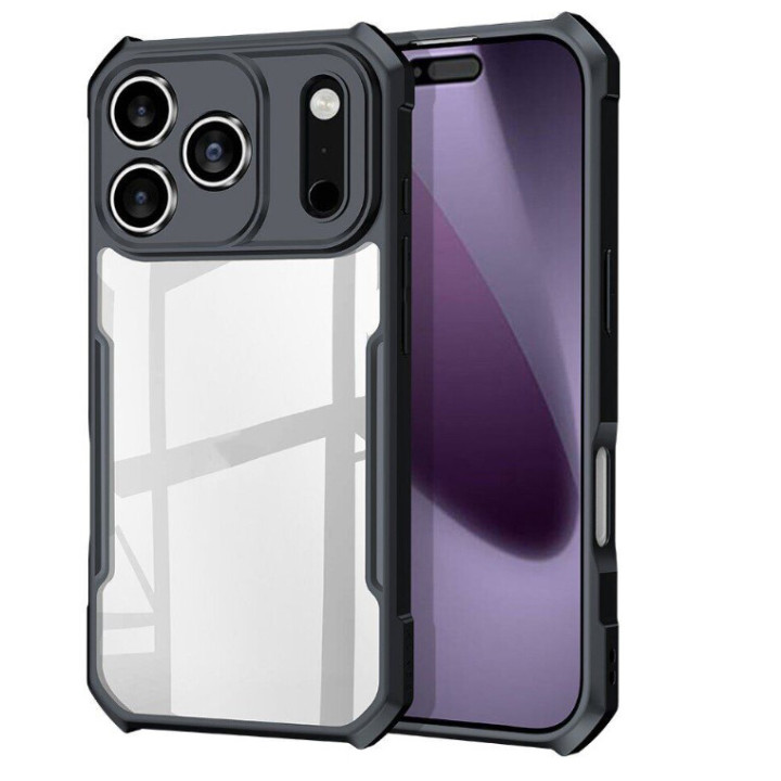 Противоударный чехол XUNDD для iPhone 17 Pro Max с защитой на камеру, Black
