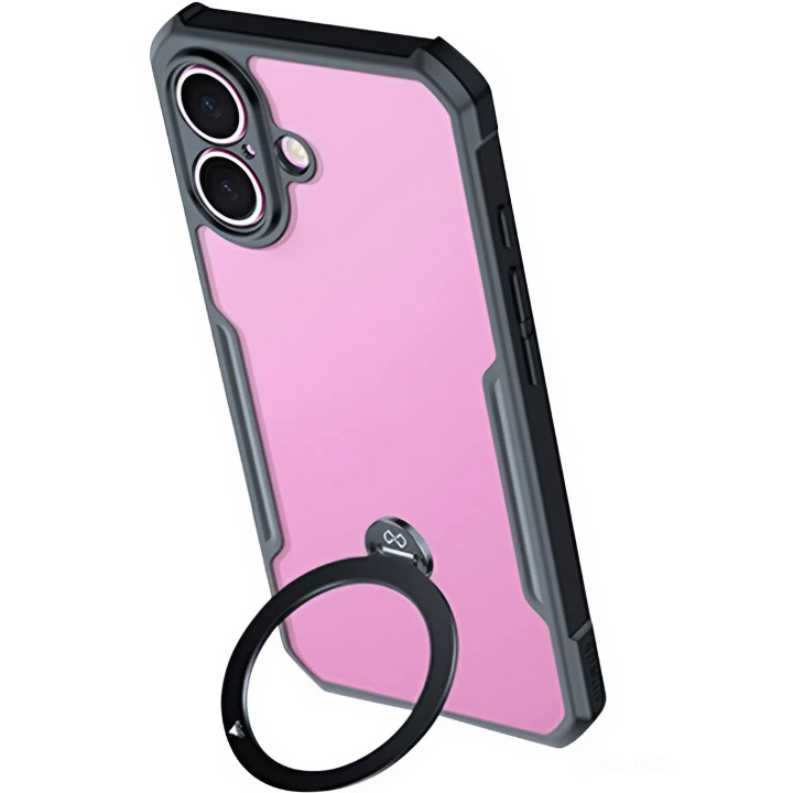 Противоударный чехол XUNDD Ring для iPhone 17 с магнитным кольцом – подставкой, Black