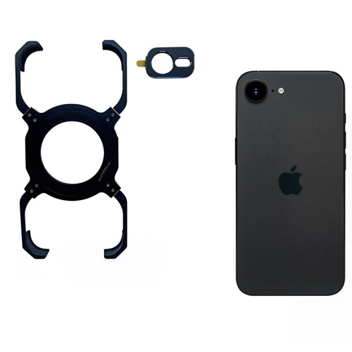 Чехол Metal Bamper with Ring для iPhone 16e с защитой на камеру