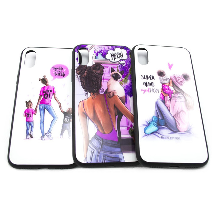 Чехол-накладка Glass Case Girls для Apple iPhone X / XS