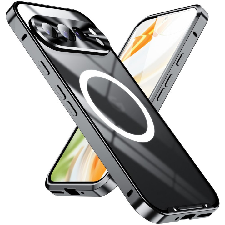 Чехол накладка Metal Glass для Google Pixel 10 Pro XL​ с металлическим кольцом и дополнительной защитой на камеру