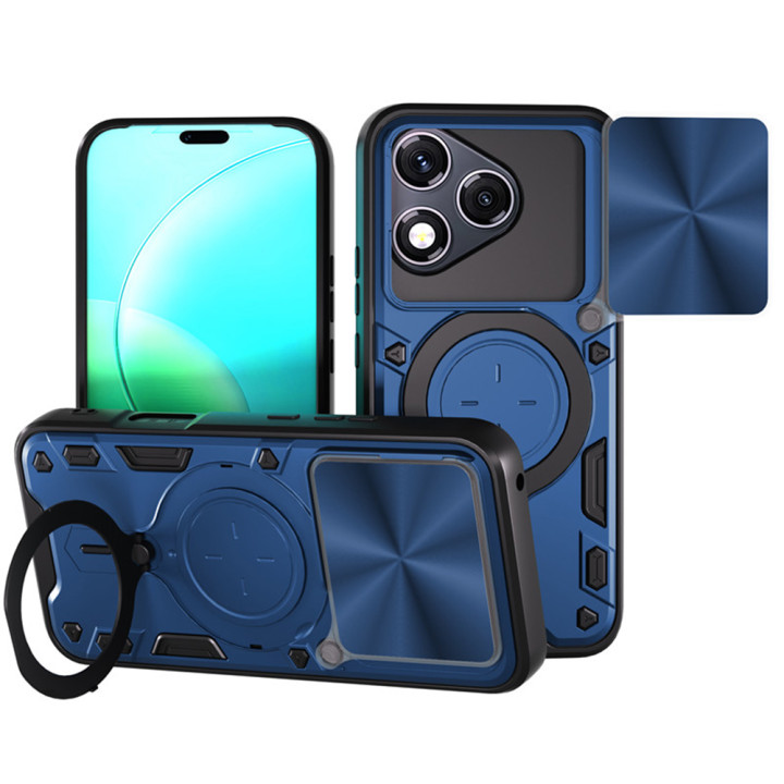 Чехол Omeve Magnetic Ring для Honor 400 Lite​ с защитной шторкой на камеру