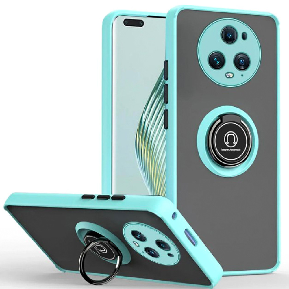 Чехол - накладка TPU Color Matte Ring для Honor Magic5 Pro голубой