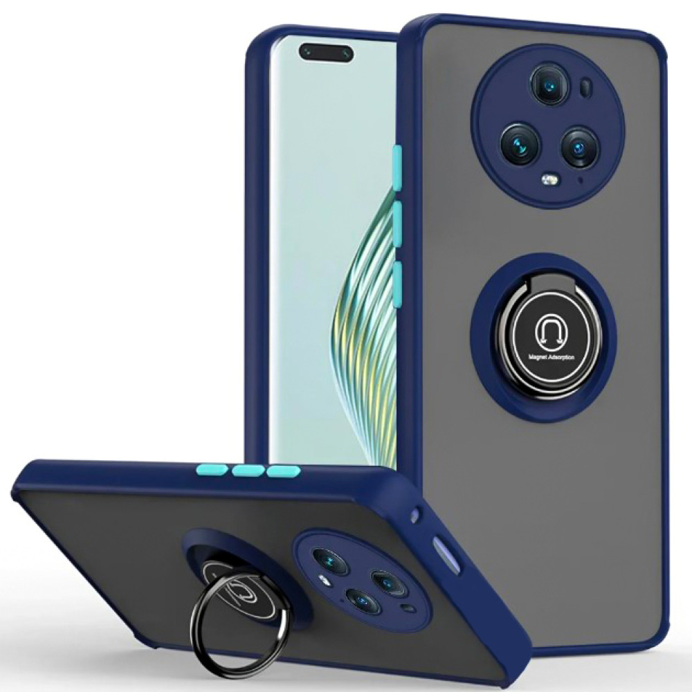 Чехол - накладка TPU Color Matte Ring для Honor Magic5 Pro синий