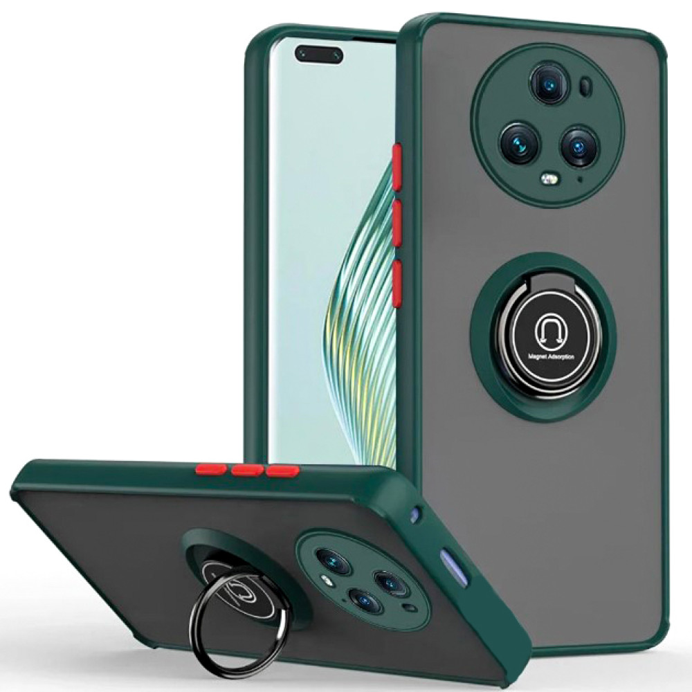 Чехол - накладка TPU Color Matte Ring для Honor Magic5 Pro зеленый