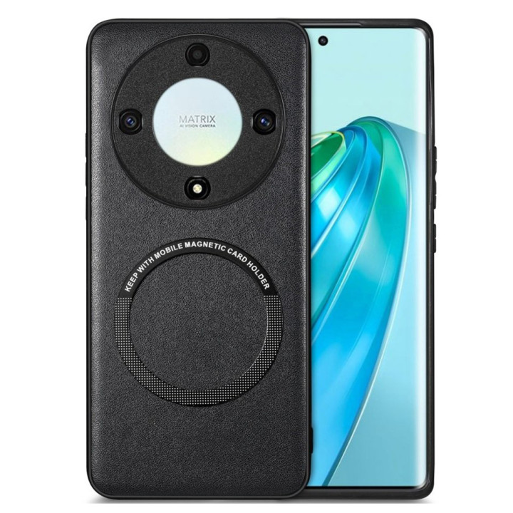 Кожаный чехол - накладка Leather Hybrid Case для Honor Magic 5 Lite с металлической вставкой