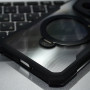 Противоударный чехол XUNDD Texture with Ring для Honor Magic6 Pro с магнитным кольцом – подставкой, Black