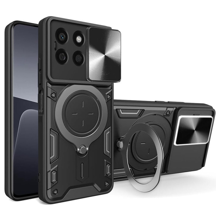 Чехол Omeve Magnetic Ring для Honor X8c с защитной шторкой на камеру