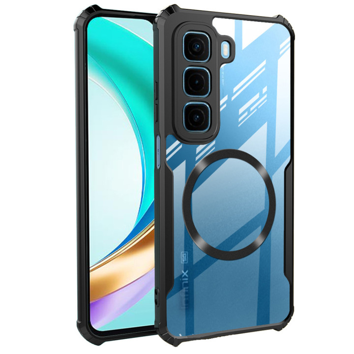 Противоударный чехол - накладка Acryl Armor Ring для Infinix Hot 50 Pro+ 4G, Black