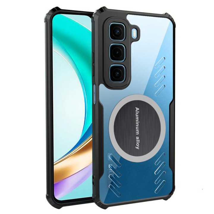 Чехол - накладка Acryl Cooling Armor для Infinix Hot 50 Pro+ 4G с металлической пластиной, Black