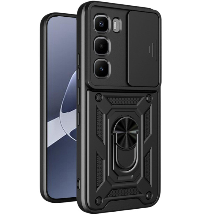 Чехол накладка Ricco Camera Sliding для Infinix Hot 60 Pro+ с металлическим кольцом и защитой камеры