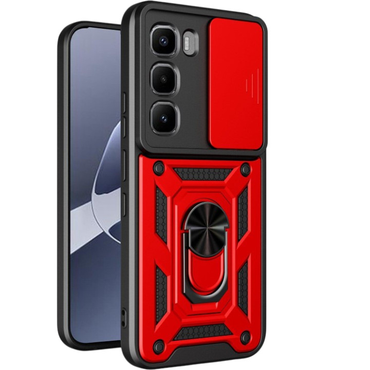 Чехол накладка Ricco Camera Sliding для Infinix Hot 60 Pro с металлическим кольцом и защитой камеры